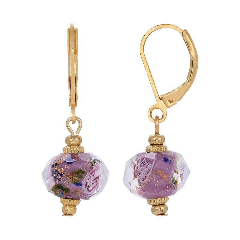 2028 Womens Crystal Purple Rose Earrings Product Image