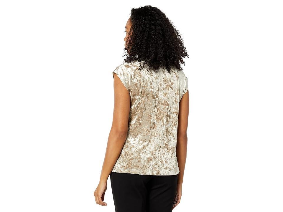 Elliott Lauren Velvet Cap Sleeve Top (Champagne) Women's Clothing Product Image