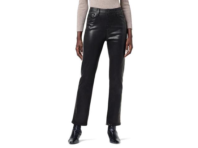 Hudson Nico High Rise Straight Leg Jeans in Coated Black Product Image