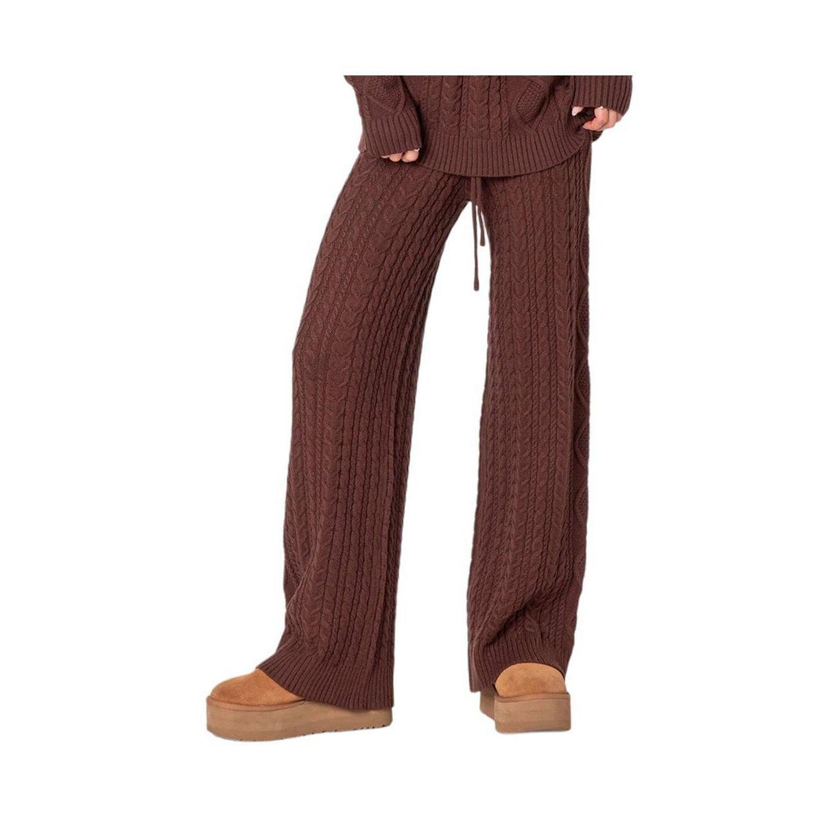 Womens Jelena relaxed cable knit pants product image