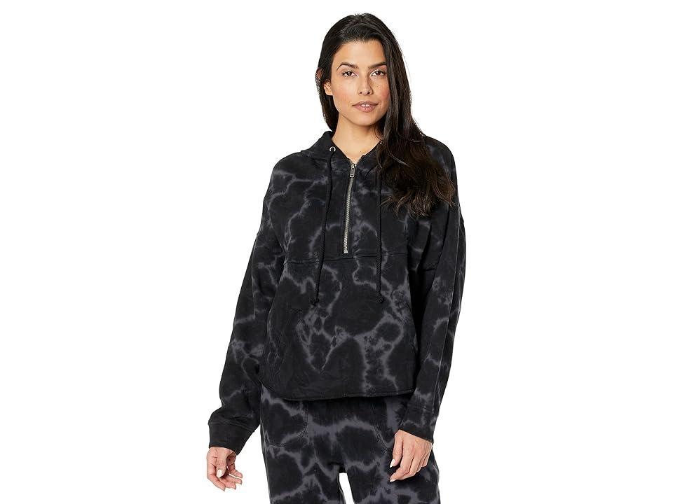 Sanctuary 1/2 Zip Hoodie (Black Glass) Women's Sweatshirt Product Image