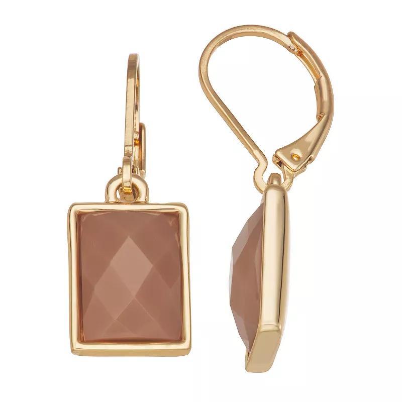 Nine West Square Drop Leverback Earrings, Womens, Brown Product Image