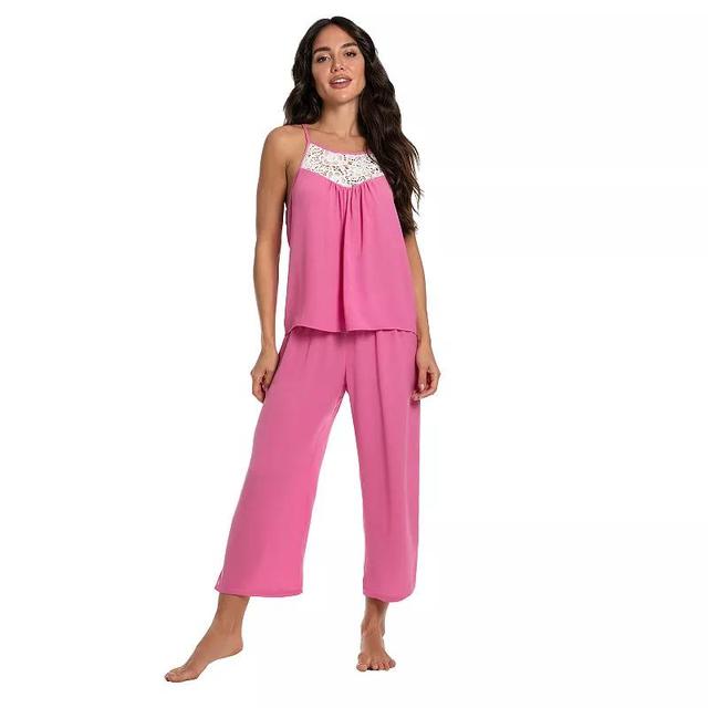 Womens Lilac+London Solid Pajama Cami Top and Pajama Crop Pant Set Product Image