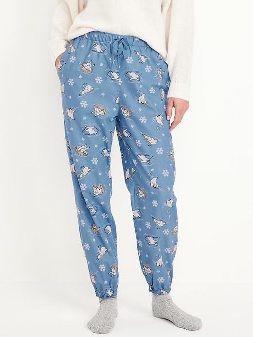 High-Waisted Flannel Pajama Joggers Product Image