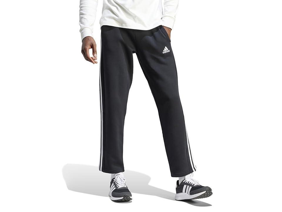 adidas Essentials Fleece Open Hem 3-Stripes Pants Men's Clothing Product Image