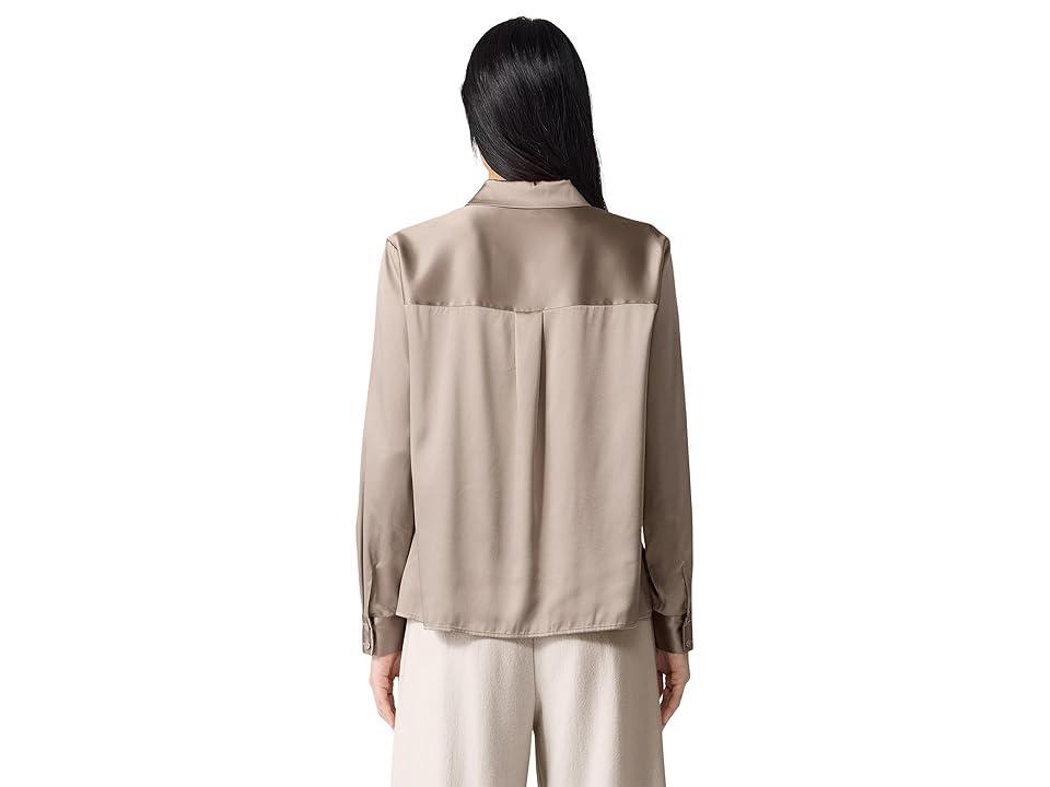 Eileen Fisher Classic Collar Shirt (Dove) Women's Clothing Product Image