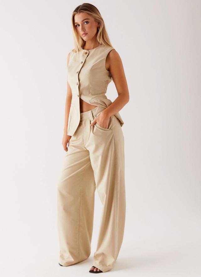 Siena Style Tailored Pants - Beige Product Image