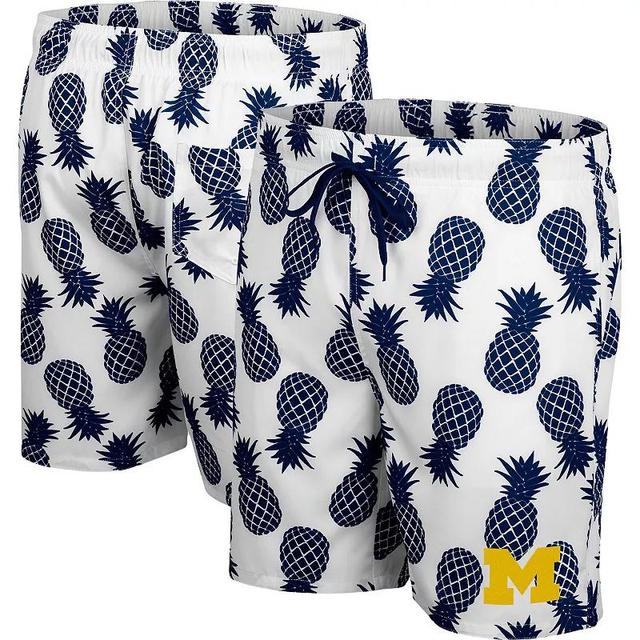 Mens Colosseum White Michigan State Spartans Pineapple Swim Shorts - White Product Image