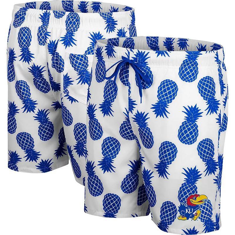 Mens Colosseum White/Cardinal Arkansas Razorbacks Pineapple Swim Shorts Product Image