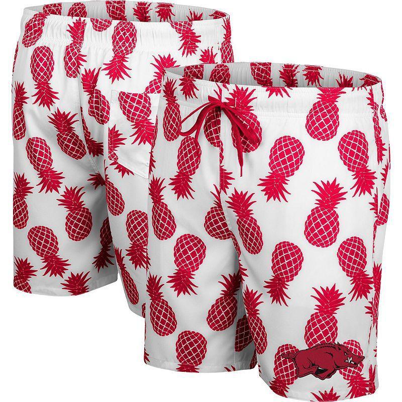 Mens Colosseum /Cardinal Arkansas Razorbacks Pineapple Swim Shorts Product Image