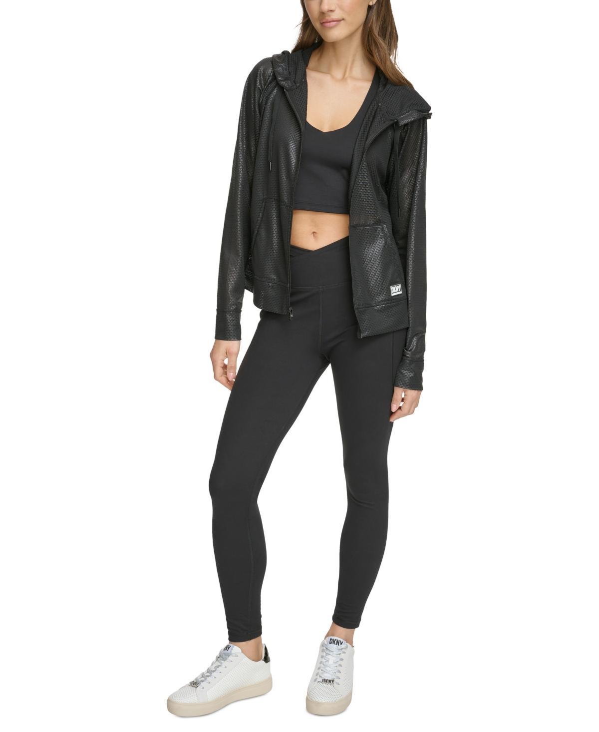 Dkny Sport Womens Honeycomb Mesh Full-Zip Hoodie Product Image