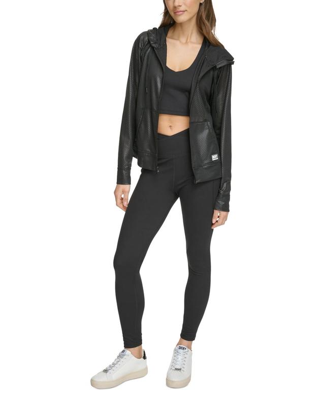 Dkny Sport Womens Honeycomb Mesh Full-Zip Hoodie Product Image