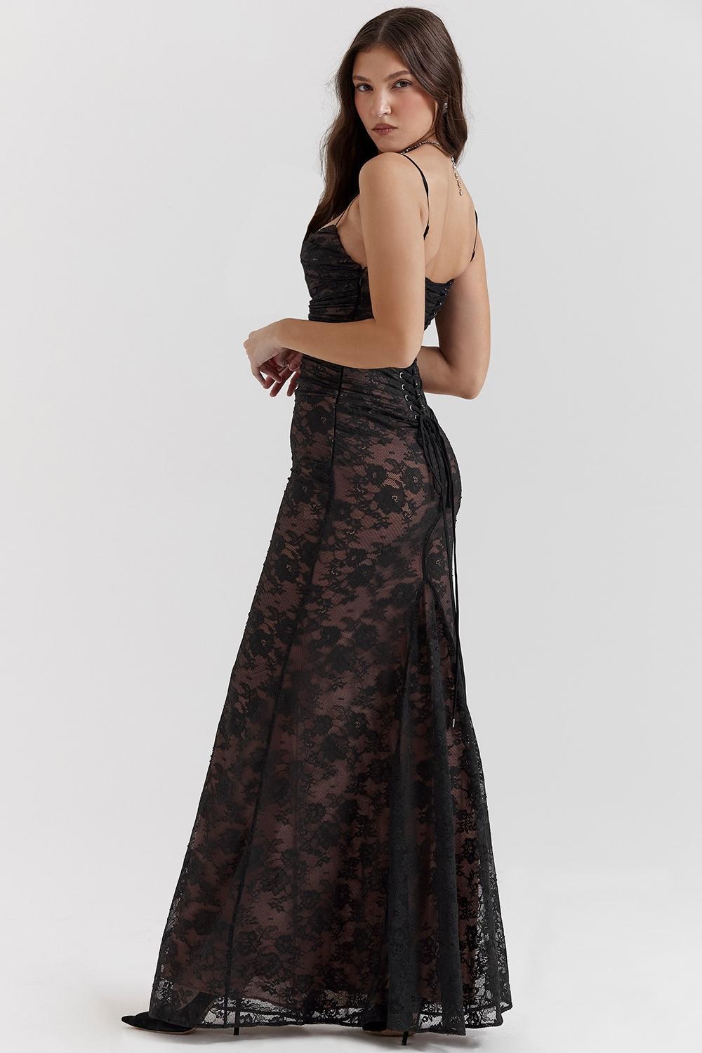 Artemis Black Lace Maxi Dress Product Image