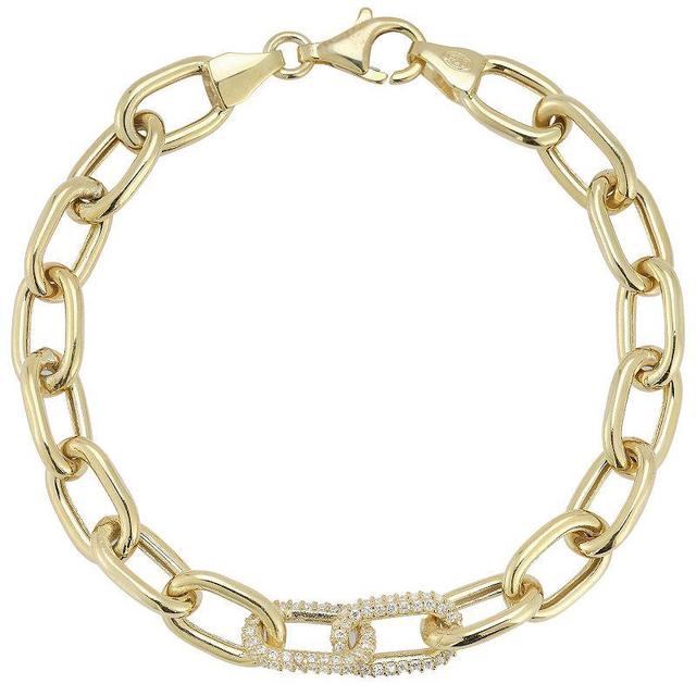 Sunkissed Sterling Cubic Zirconia Link Bracelet, Womens Yellow Product Image