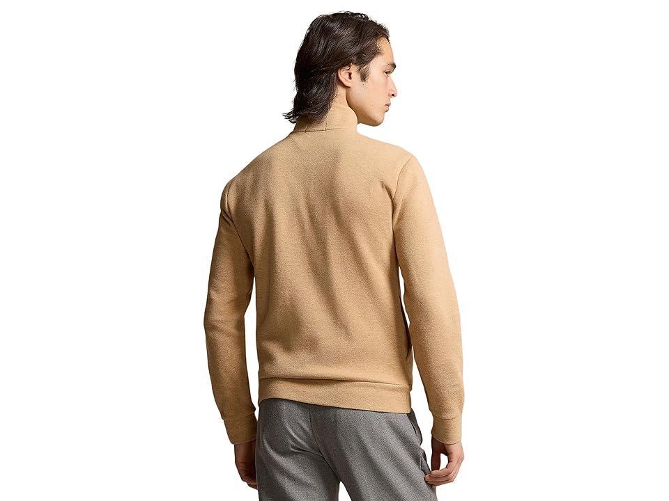 Polo Ralph Lauren Double-Knit Mesh 1/4 Zip Pullover (Classic Camel Heather) Men's Clothing Product Image