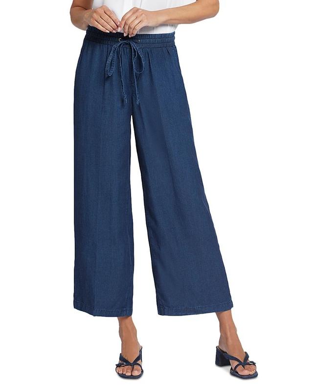 NYDJ Womens Jayne Wide Leg Ankle Pull-On Pants In Petite in Indigo Ocean, Size: PXL Product Image