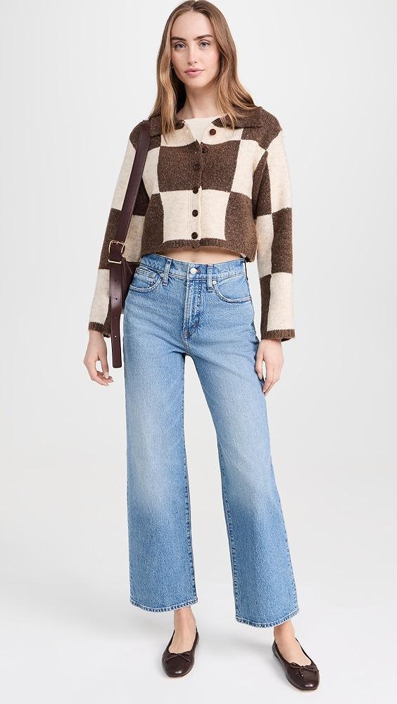 Moon River Collar Checkered Sweater | Shopbop Product Image