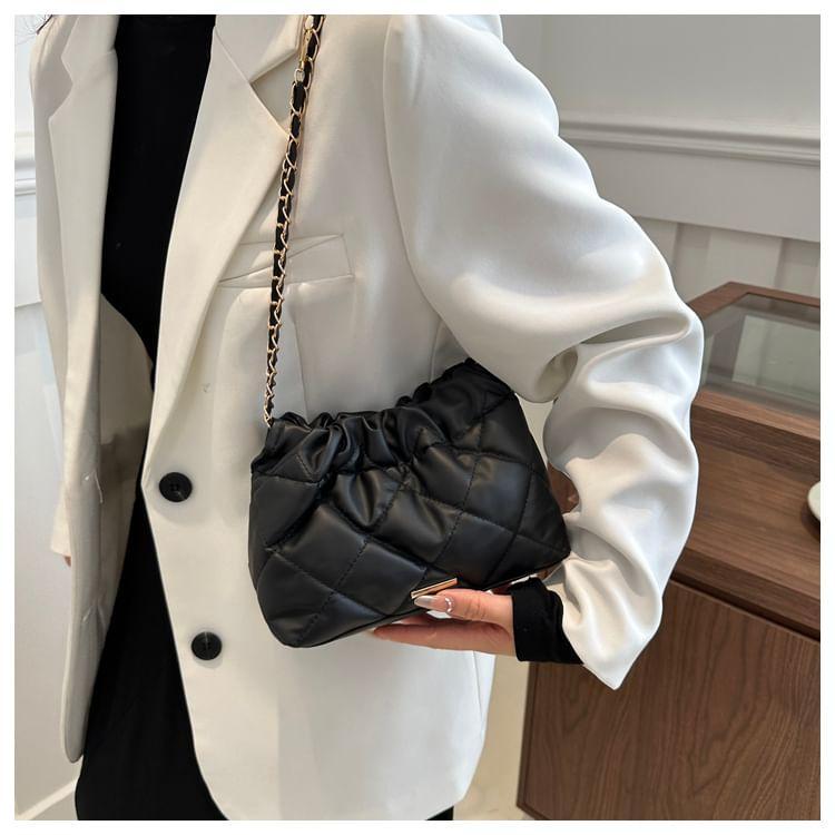 Chain Strap Faux Leather Shoulder Bag Product Image