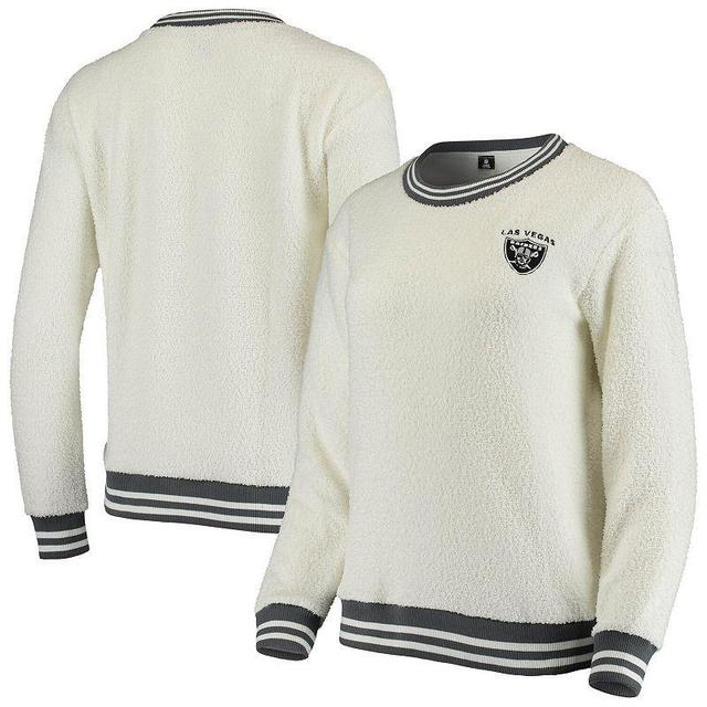 Womens Concepts Sport Cream/Charcoal Las Vegas Raiders Granite Knit Pullover Sweatshirt Product Image