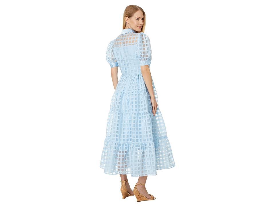 English Factory Grid Pattern Tiered Midi Shirtdress Product Image