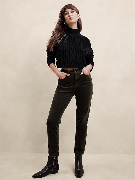 High-Rise Slim Corduroy Pant Product Image