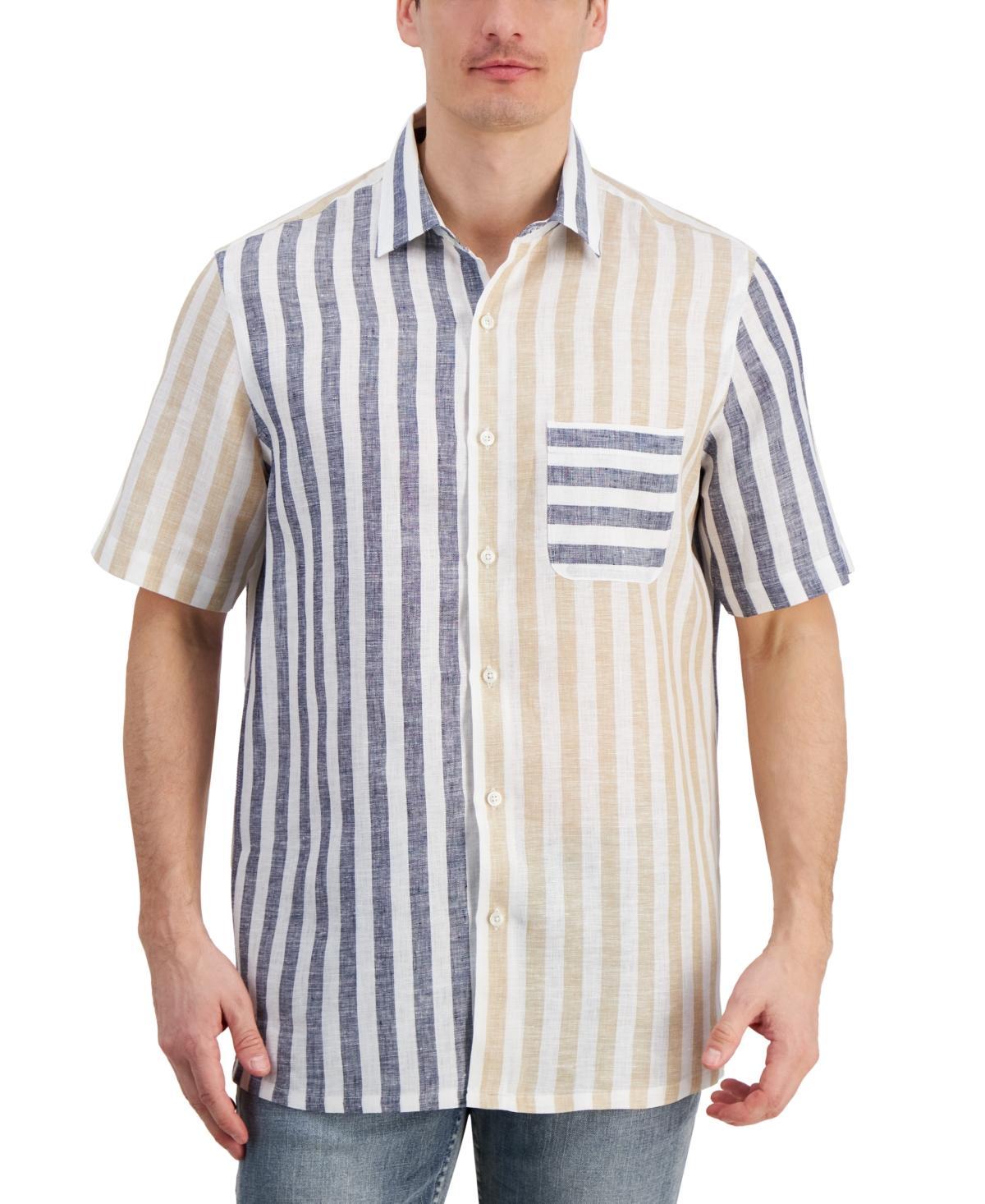 Club Room Mens Alba Block Cabana Stripe Linen Shirt, Created for Macys Product Image