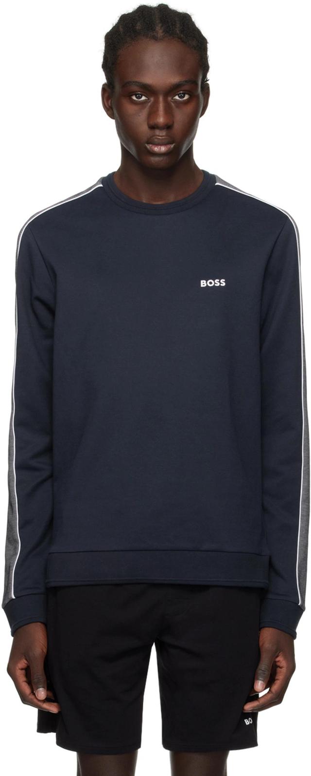 Navy Embroidered Sweatshirt In Dark Blue 403 Product Image