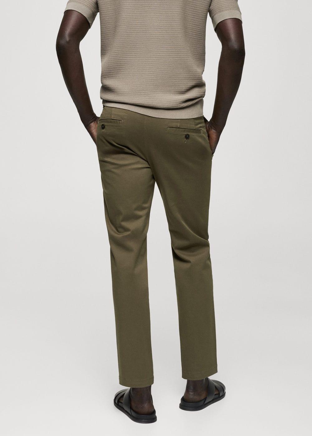 MANGO MAN - Cotton tapered crop pants medium greenMen Product Image