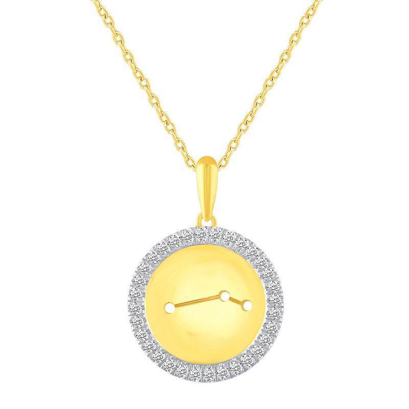 1/4 Carat T.W. Diamond Halo Zodiac Pendant Necklace, Womens Capricorn Product Image