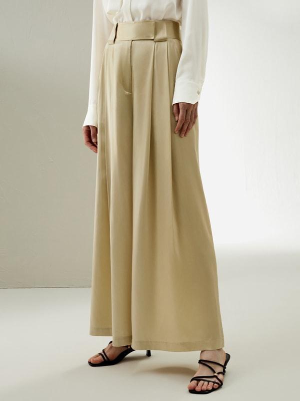 Watershine Silk Wide-Leg Pants Product Image