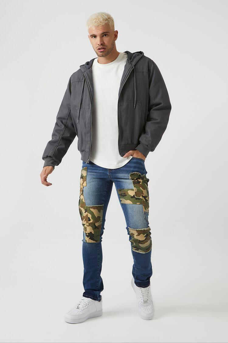 Camo Patchwork Slim-Fit Jeans | Forever 21 Product Image