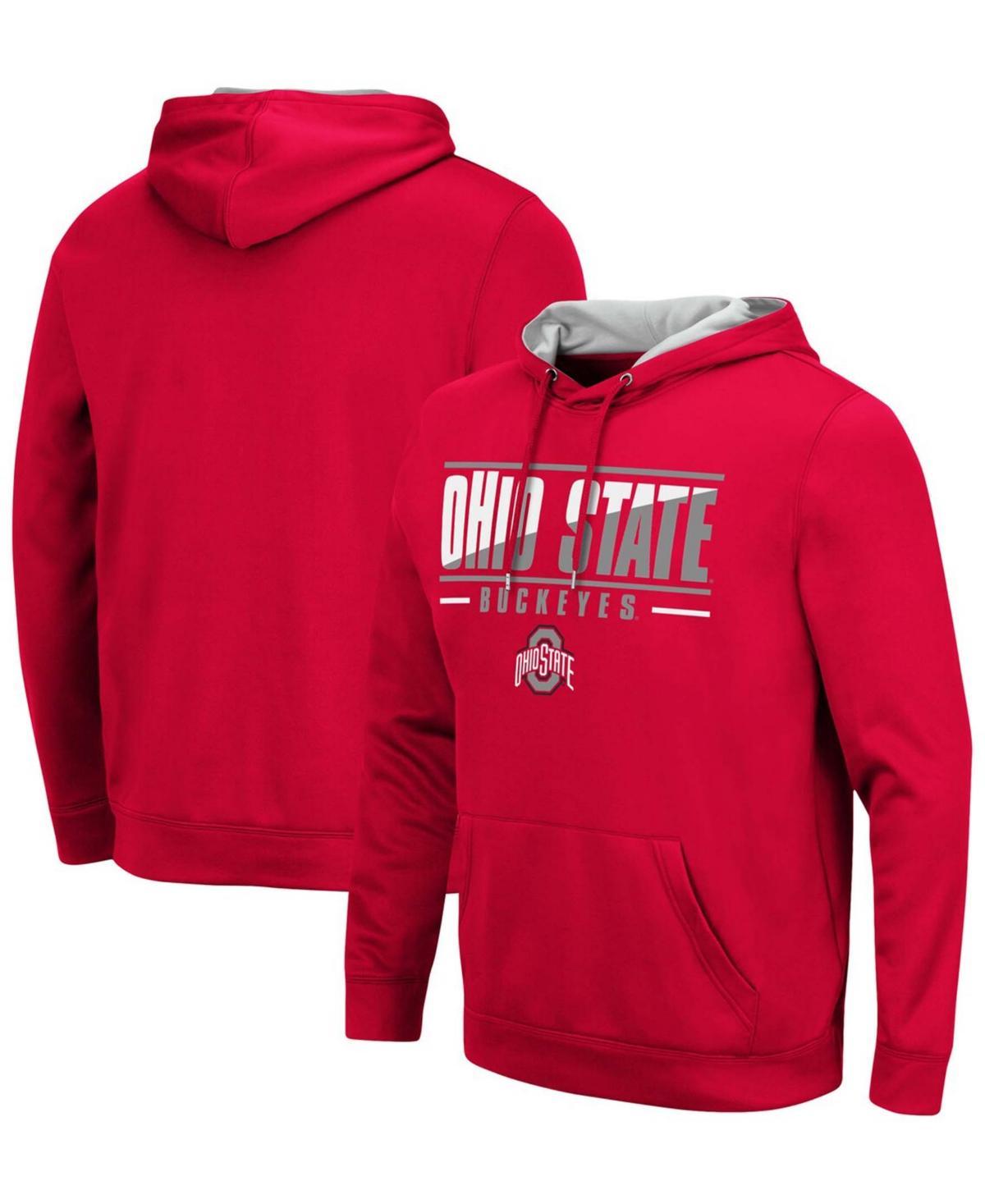 Mens Colosseum Scarlet Ohio State Buckeyes Slash Stack 2.0 Pullover Hoodie Red Product Image