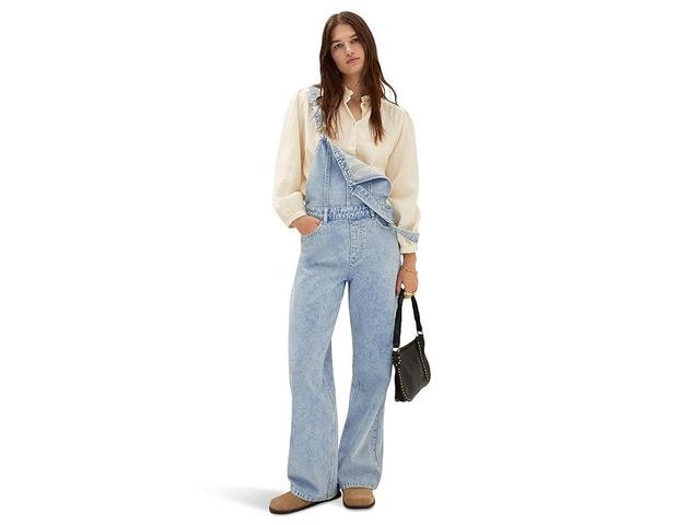 MANGO - Long denim dungarees light blue - L - Women Product Image