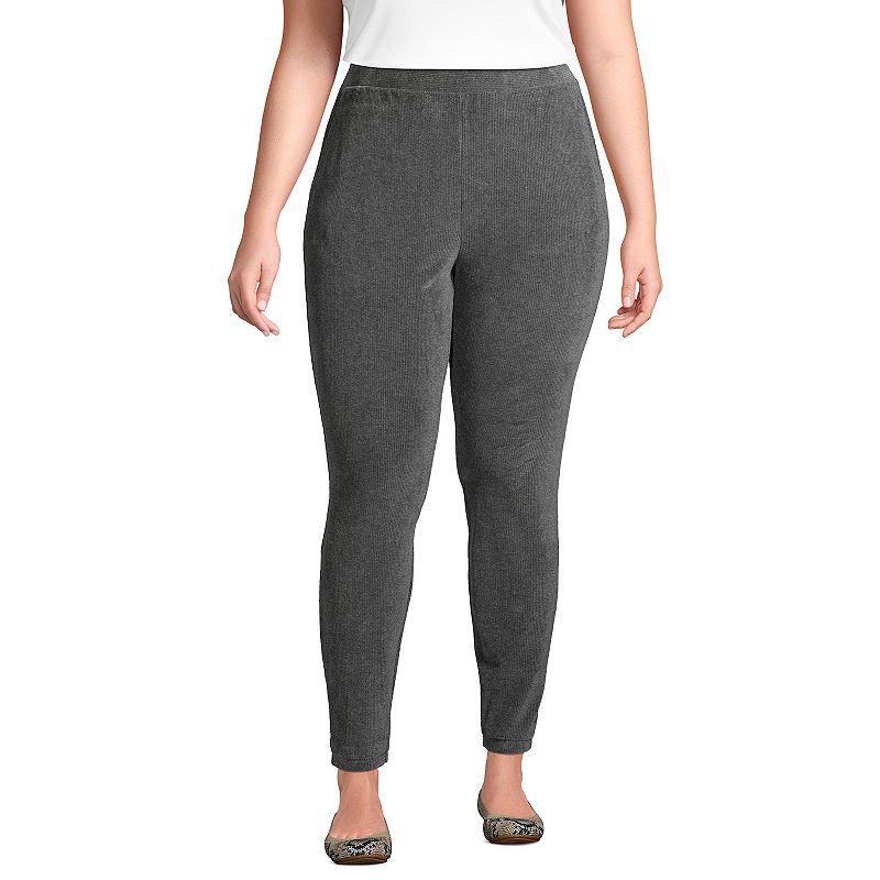 Plus Size Lands End Sport Knit High-Waist Corduroy Leggings, Womens product image