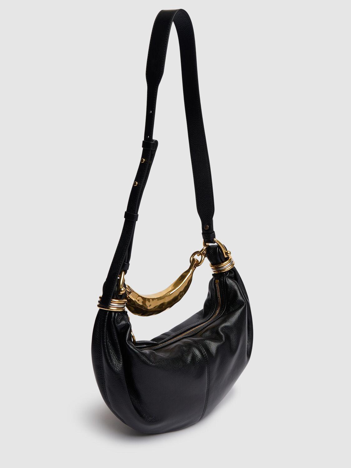 Bracelet Grained Leather Top Handle Bag In Black Product Image