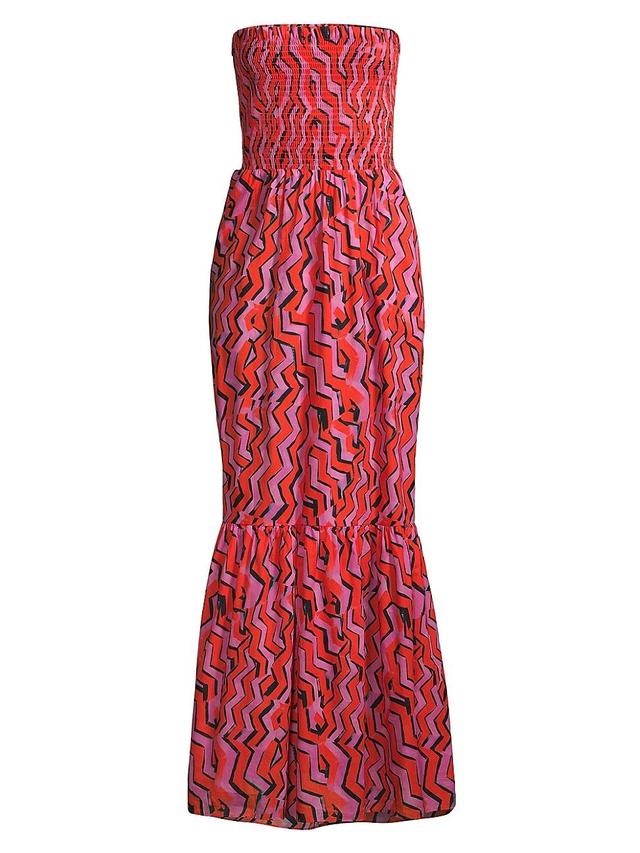 Womens Viona Painted Chevron Cotton Voile Maxi Dress Product Image