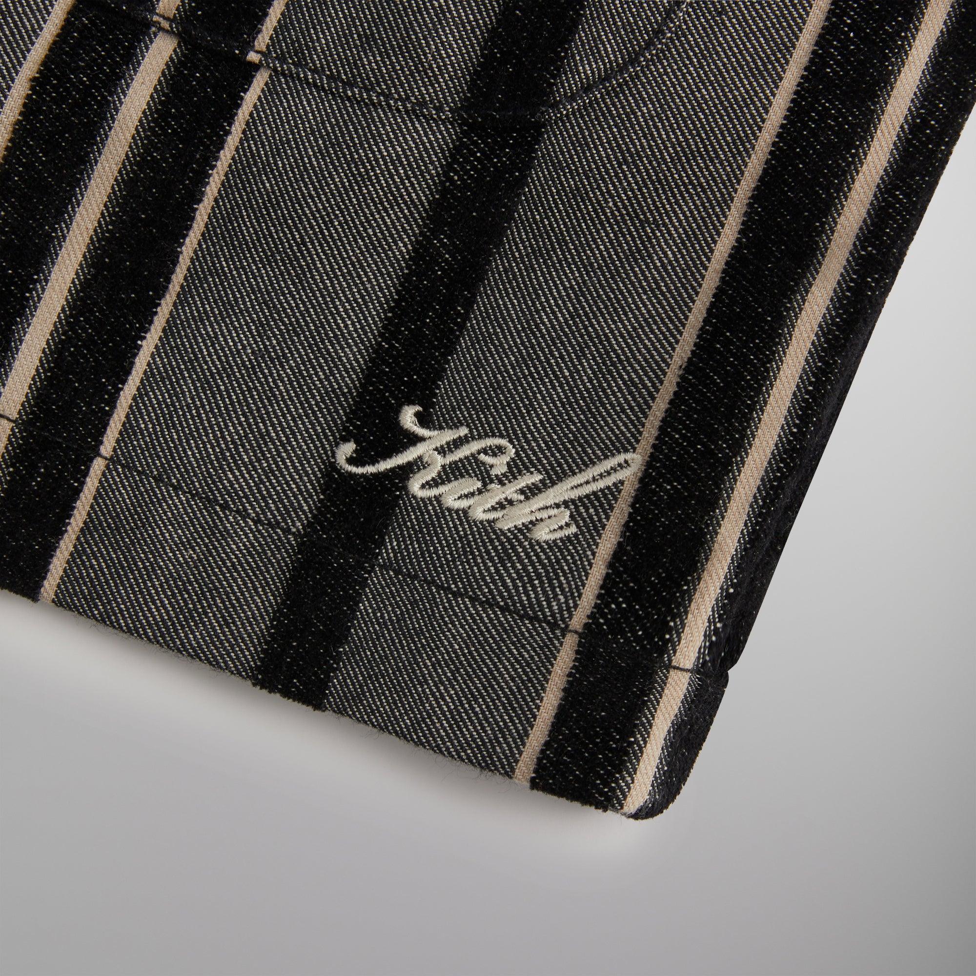 Kith Striped Flannel Boxy Collared Overshirt - Black Male Product Image