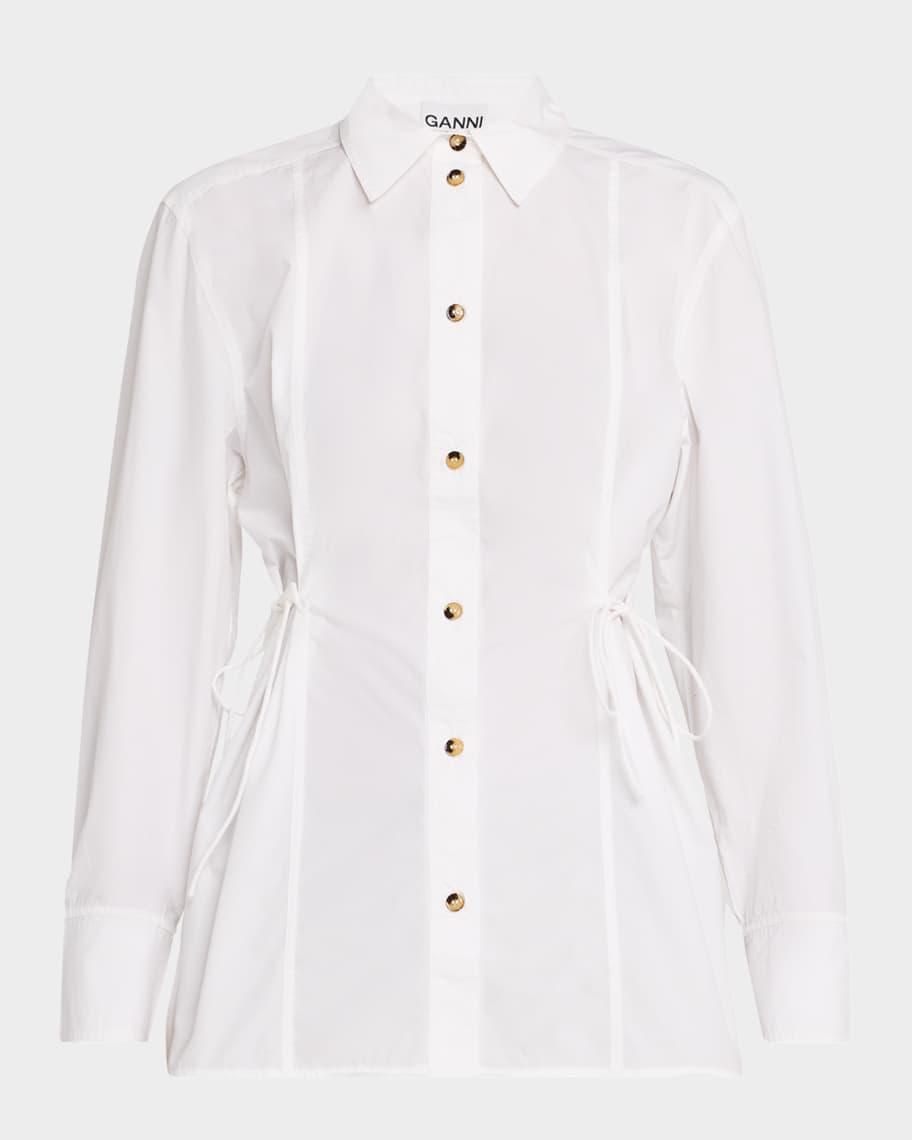 Poplin Oversized Tie String Shirt Product Image