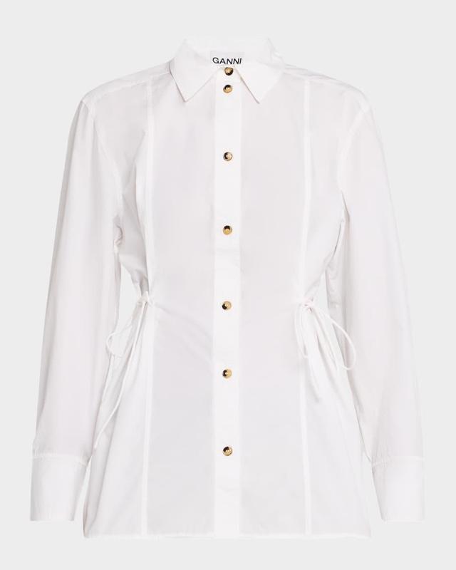 Poplin Oversized Tie String Shirt Product Image