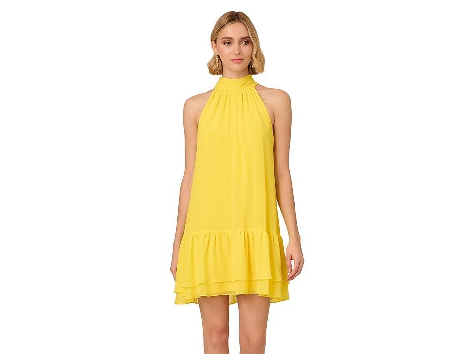 Adrianna Papell Chiffon Trapeze Short Dress (Hyper ) Women's Dress Product Image