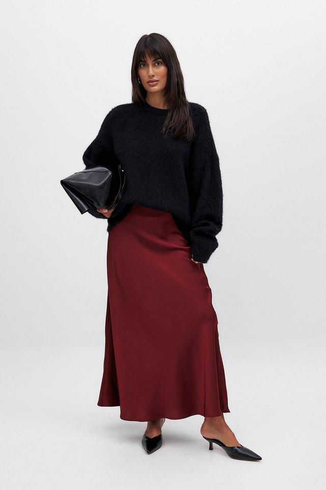 Mid Waist Maxi Satin Skirt Product Image