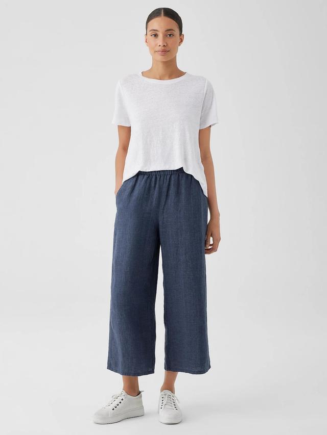 EILEEN FISHER Washed Organic Linen Délavé Wide-Leg Pantfemale Product Image