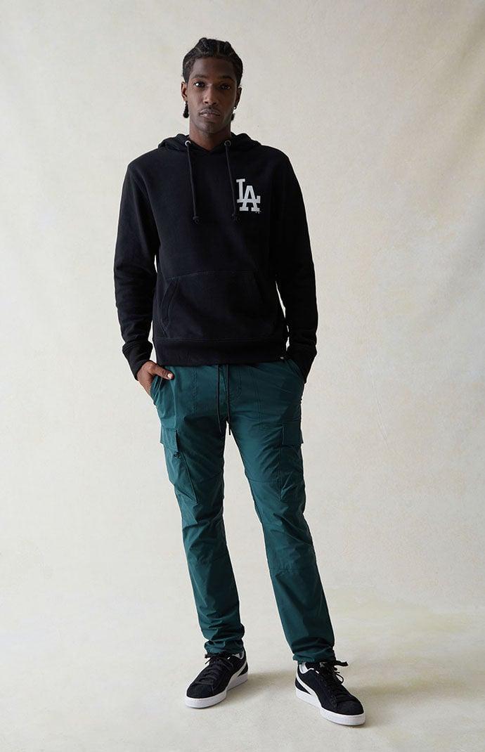 Mens Stretch Dark Green Slim Cargo Pants Product Image