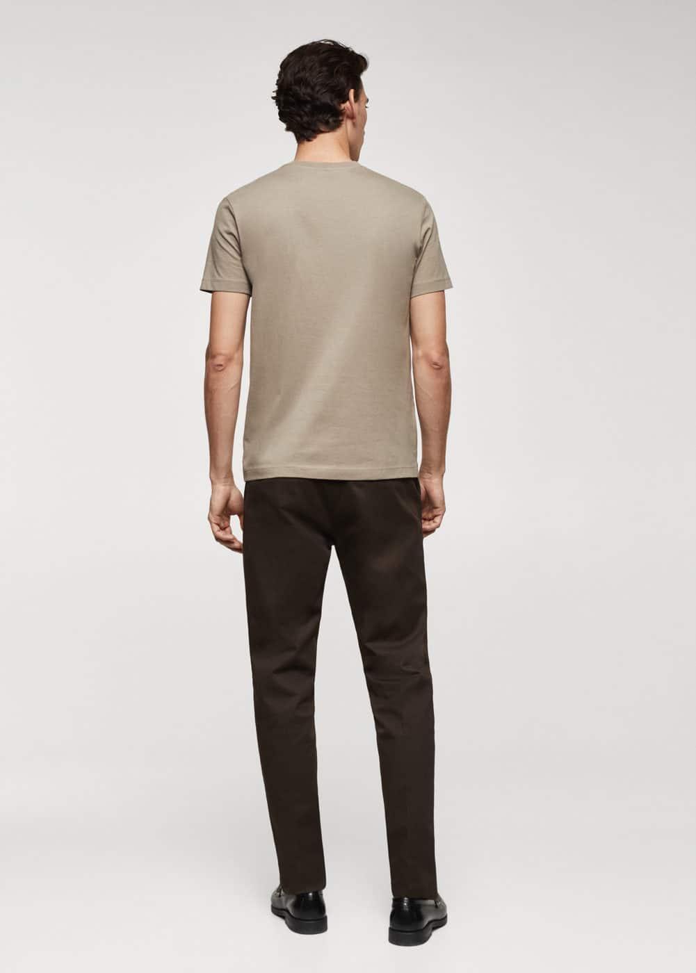 MANGO MAN - Basic cotton stretch T-shirt khakiMen Product Image