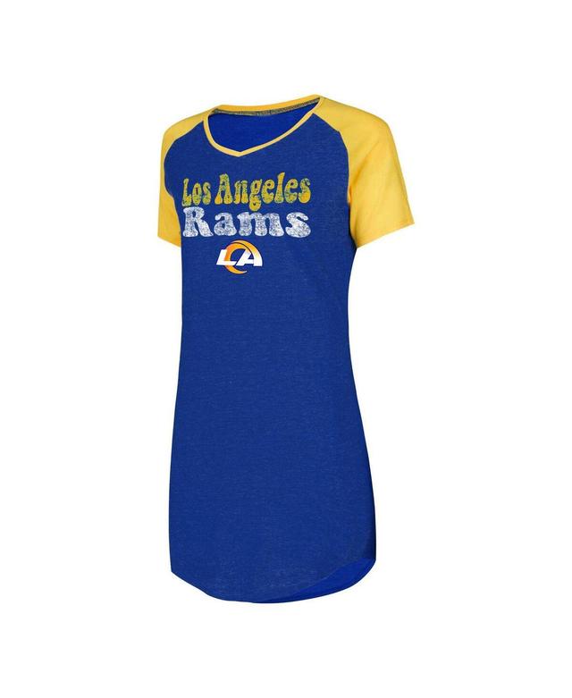 Womens Concepts Sport Royal/Gold Los Angeles Rams Raglan V-Neck Nightshirt Product Image