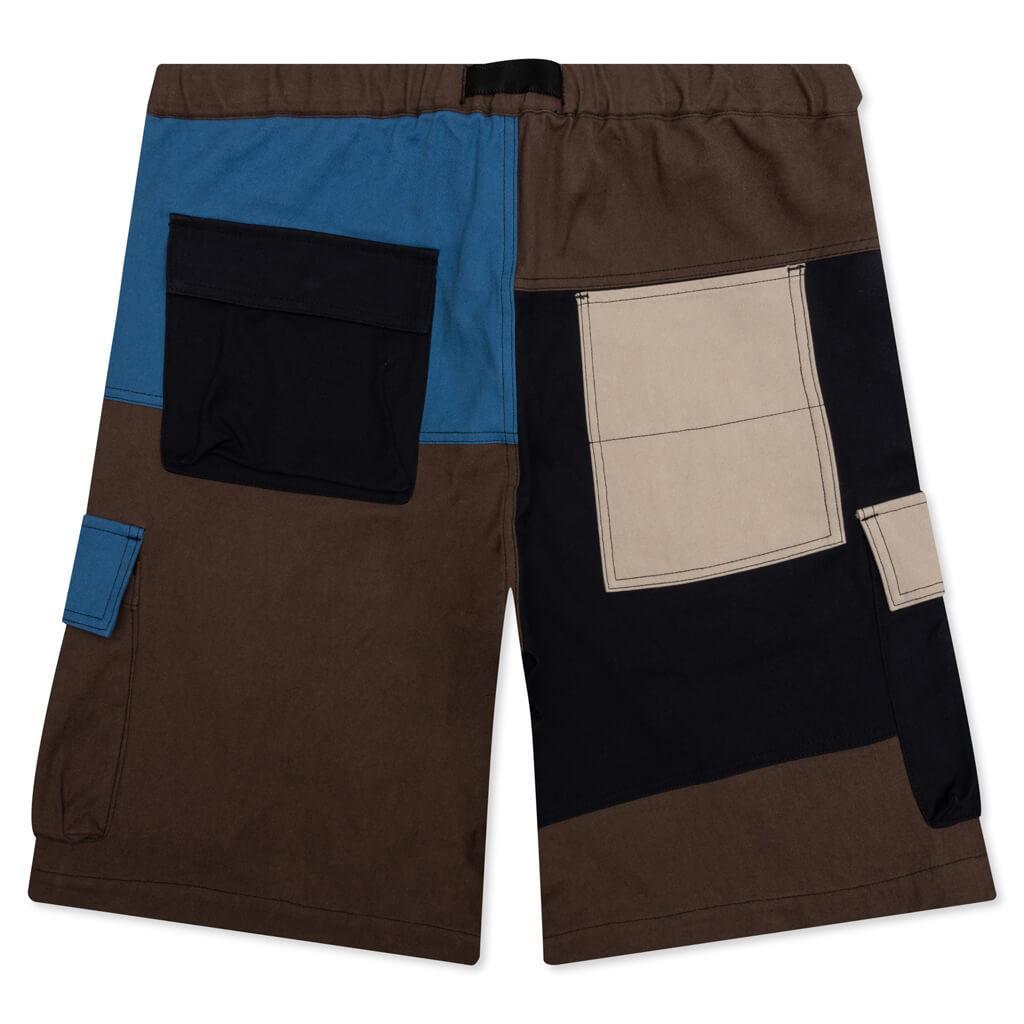 Panelled Cargo Shorts - Brown Male Product Image