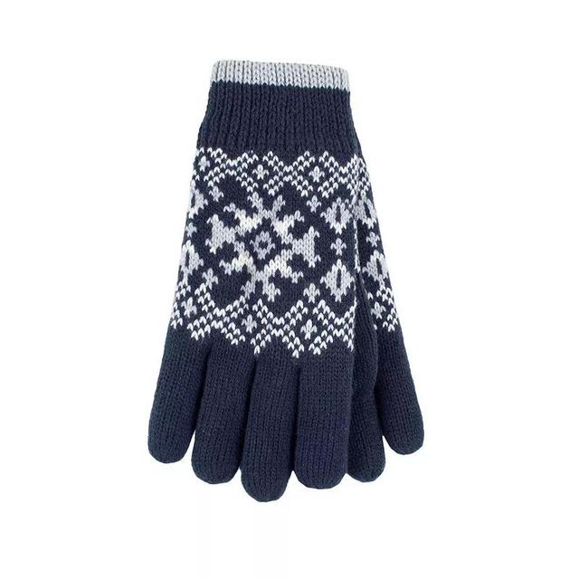 Womens Heat Holders Heatweaver Fairisle Gloves Blue Product Image