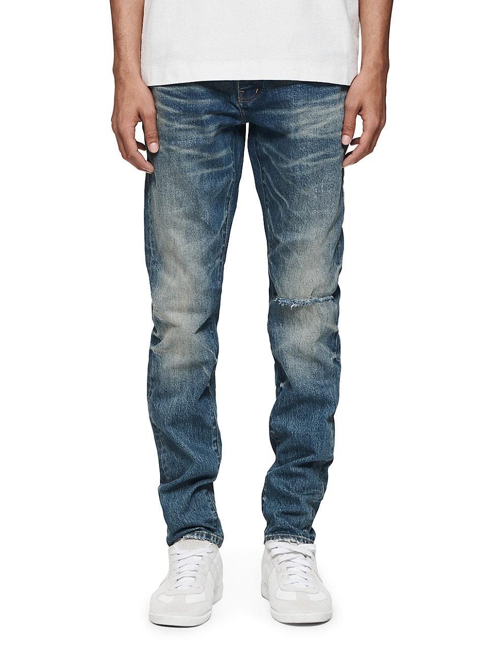 Mens P001 Vintage Knee Blowout Jeans Product Image