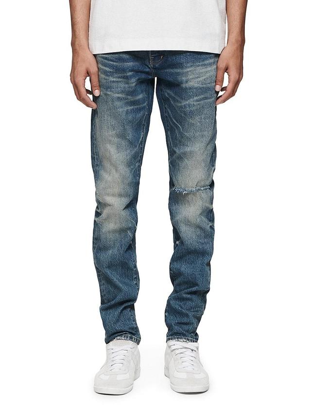 Mens P001 Vintage Knee Blowout Jeans Product Image