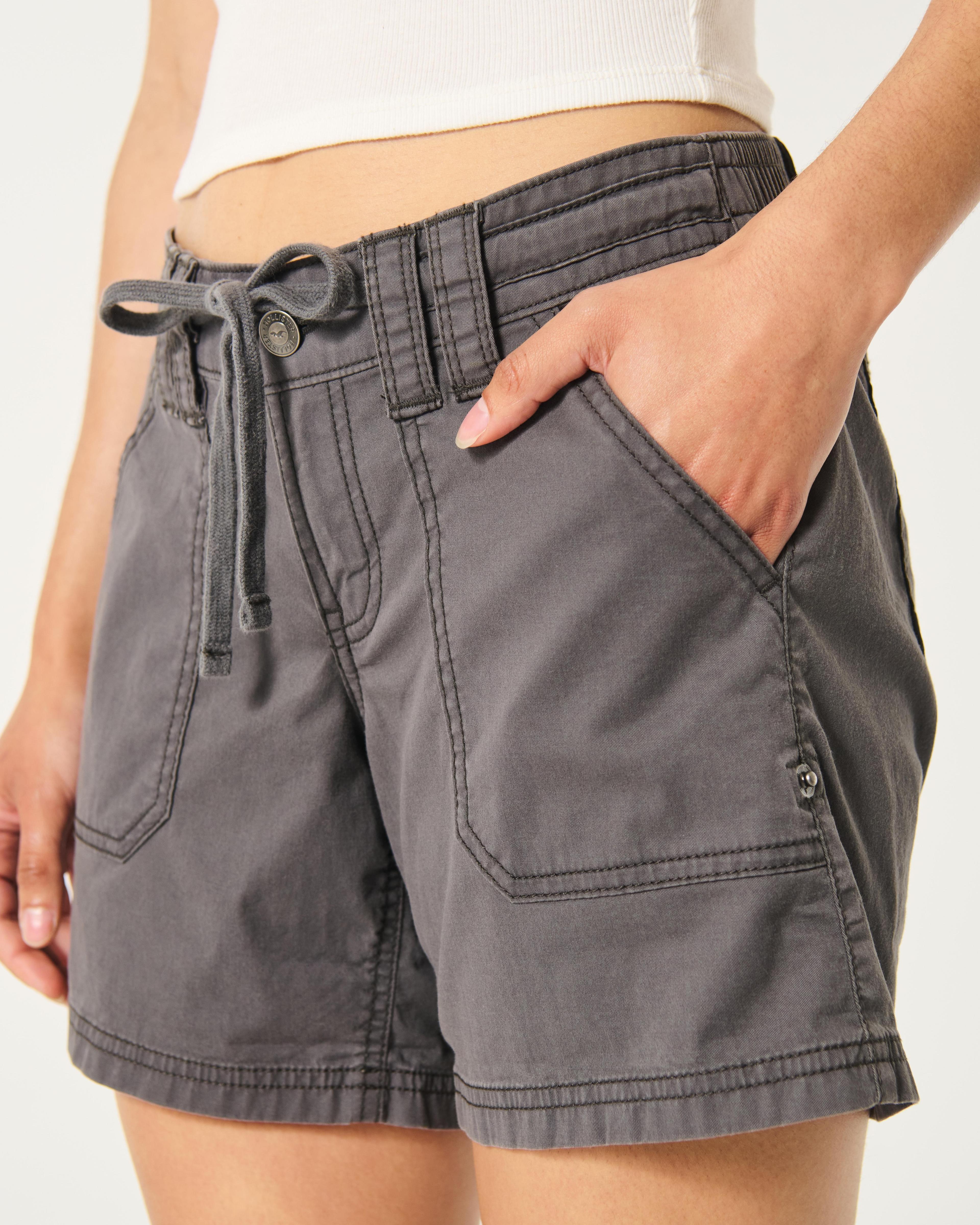 Low-Rise Adjustable Hem Shorts Product Image